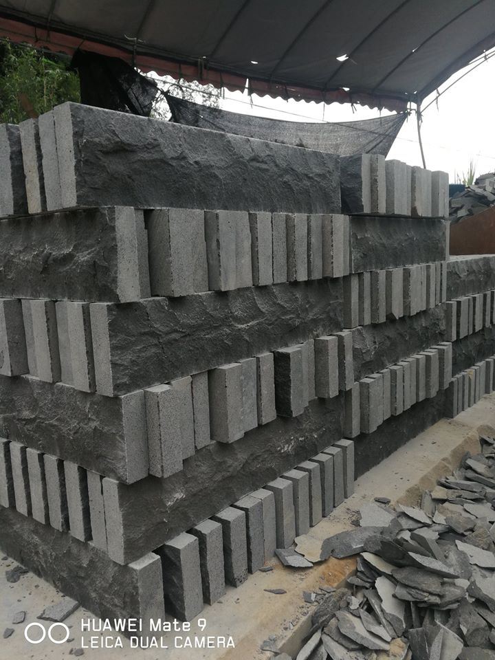 China Zhanjiang Mushroom Black Basalt Wall Stone with Hole Cladding Wall Panel.jpg