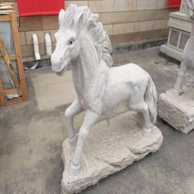 Grey Granite Horse Sculpture