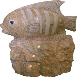 Escultura de peix granit groc G682