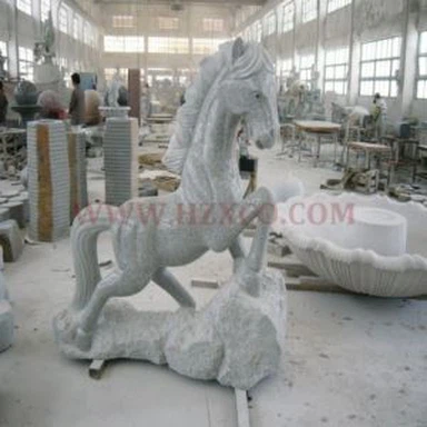 Grey Granite Horse Sculpture