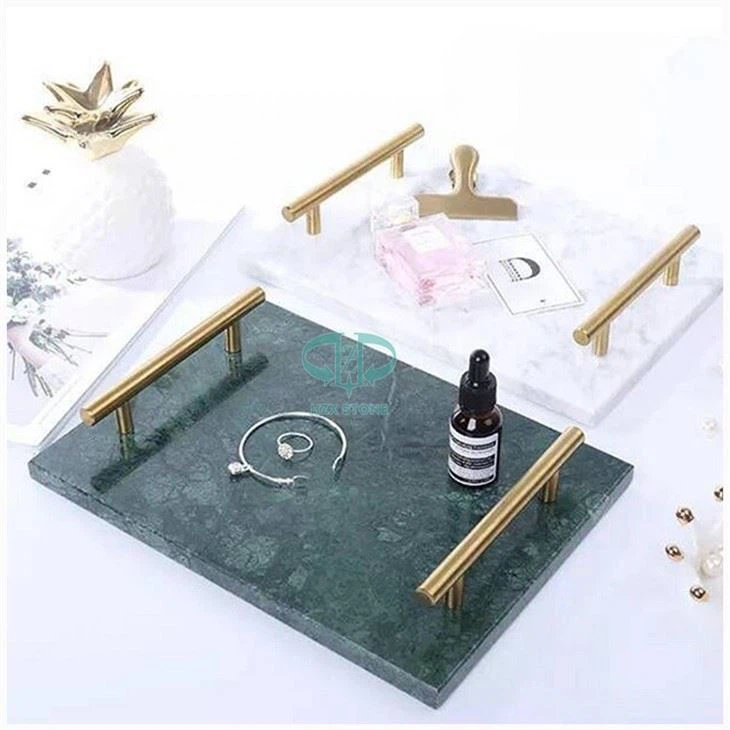 Dark Green Marble Rectangle Tray