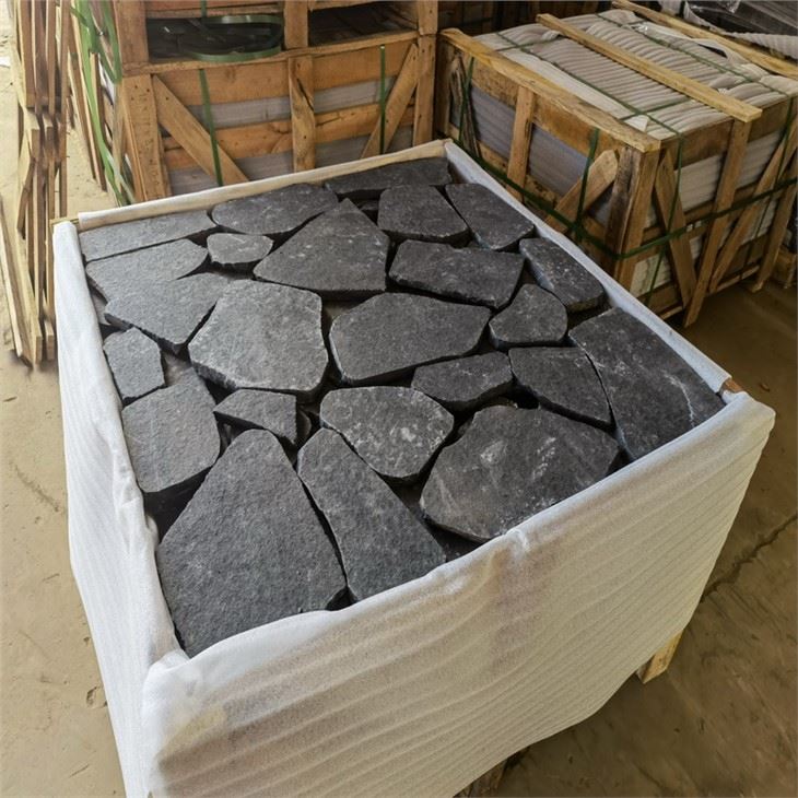 Jet Black Basalt Crazy Paving