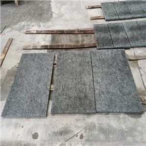 Rajola de granit negre d'Angola amb flamed +raspallat