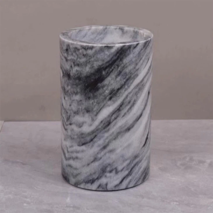 Black And White Striped Marble Shower Gel Bottle